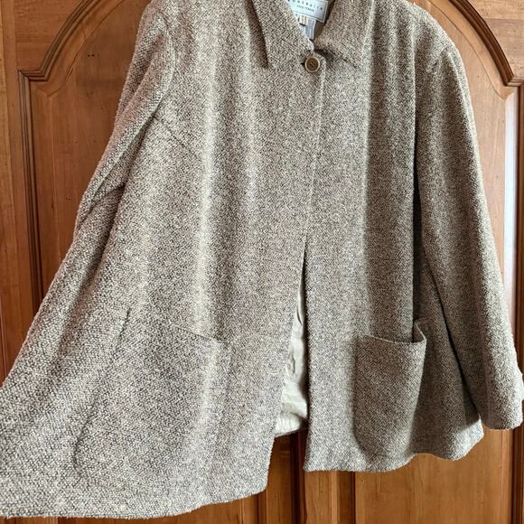 Louis Feraud Contraire wool silk angora tweed cape swing coat jacket plus sz 16 - Picture 16 of 16